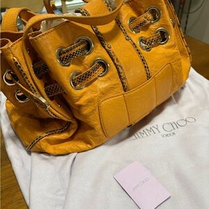 Jimmy Choo Vibrant Orange Shoulder Bag